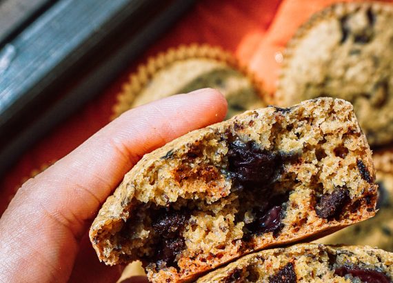 whole foods plant based dark chocolate cherry muffin
