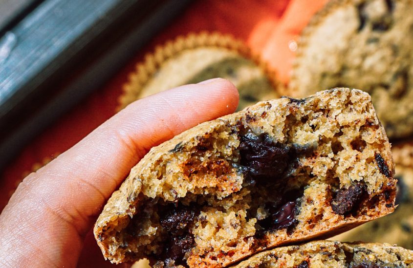 whole foods plant based dark chocolate cherry muffin